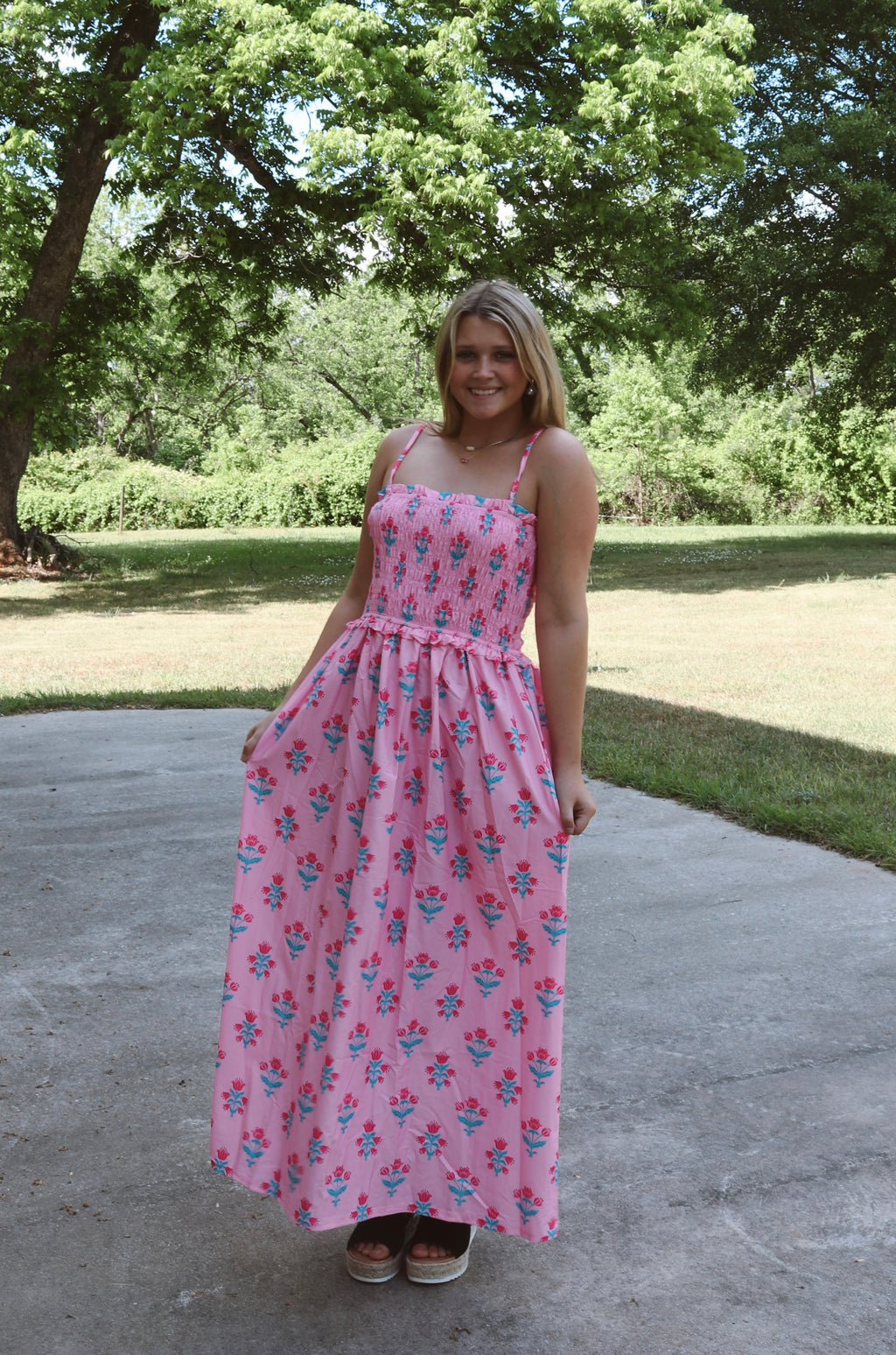 PINK FLORAL SUMMER DRESS