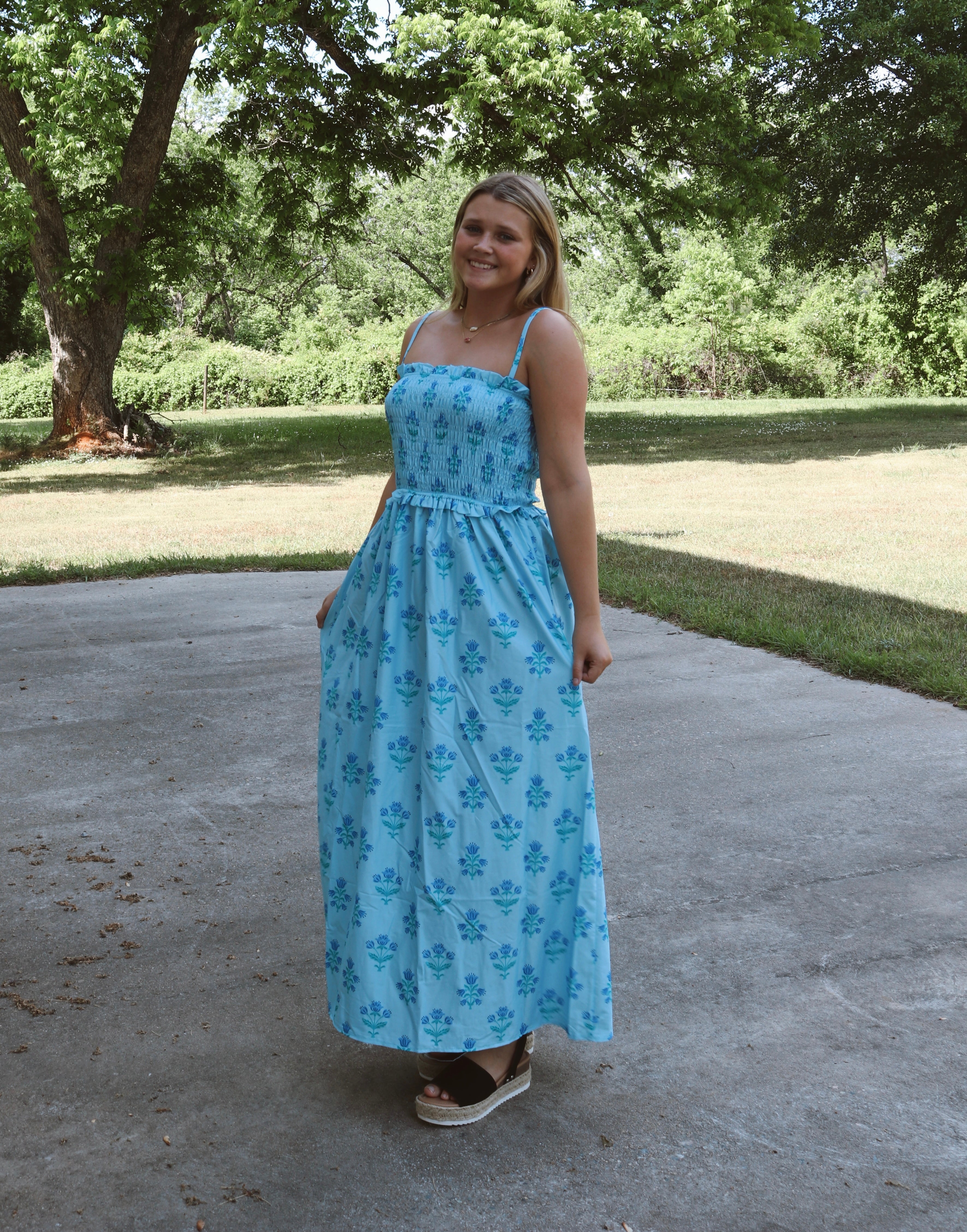 BLUE FLORAL SUMMER DRESS